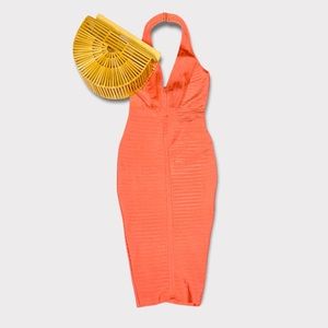 Fashionnova Bandage Coral mini dress